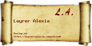 Leyrer Alexia névjegykártya